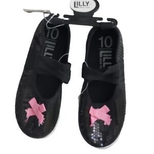 2 FOR $5 SALE Lilly of New York  Black Sequined Slip On Sneakers Size 10